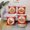 thumbnail image 5 of Merry Christmas Gingerbread Man House Decorative Throw Pillow Cover 18x18 Set of 4, Xmas Red Polka Dot Coffee Welcome Home Decorations, Winter Happy Cushion Case Decor for Sofa Couch, 5 of 6