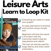 Leisure Arts Learn to Loop Crochet Kit with Book and Tool Beginner Set