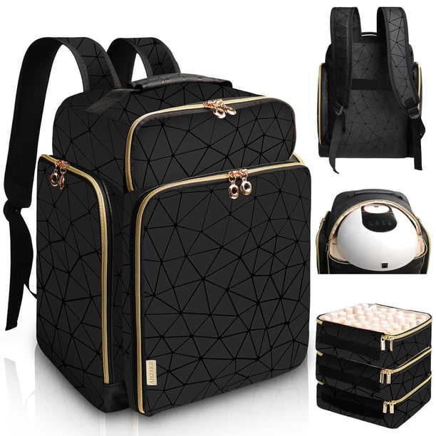 Mochila organizadora de esmaltes de uñas ahzske con capacidad para 126 botellas