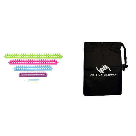 Darice Knitting Loom Long Set 4pcs 10 14 18 22in 3 Pack 30022869 Bundled With 1 Artsiga Crafts Small Bag
