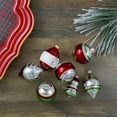 thumbnail image 2 of Northlight 2-Finish Striped Glass Christmas Ornaments - 3.25" - Silver and Red - 9ct, 2 of 3