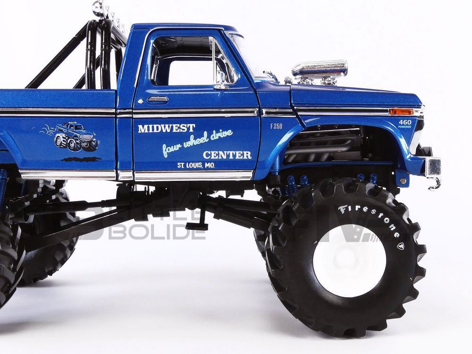 GREENLIGHT COLLECTIBLES 1/18 - FORD F 250 Monster Truck - Midwest 4 Wheel Drive 1974