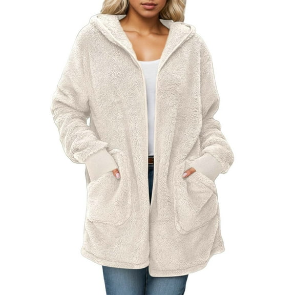 Double Hooded Cardigan Windproof Jacket With Drawstring Pockets for Women's Outdoor Wear