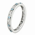 thumbnail image 3 of Sterling Silver Stackable Expressions Blue Topaz Ring - Size 9, 3 of 3