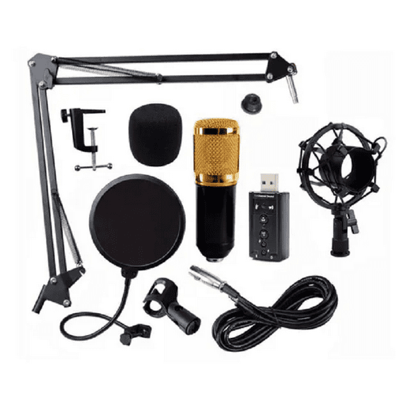 Micrófono condensador omnidireccional negro