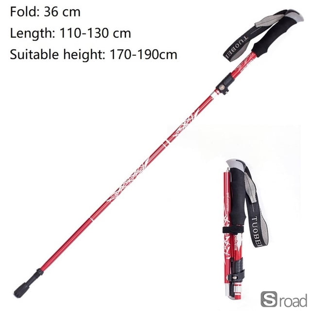 Bastones De Senderismo Plegables Ajustables De Aleación De Aluminio, Bastones De Trekking Ultraligeros De 5 Secciones Para Montañismo, Caminata Y Camping