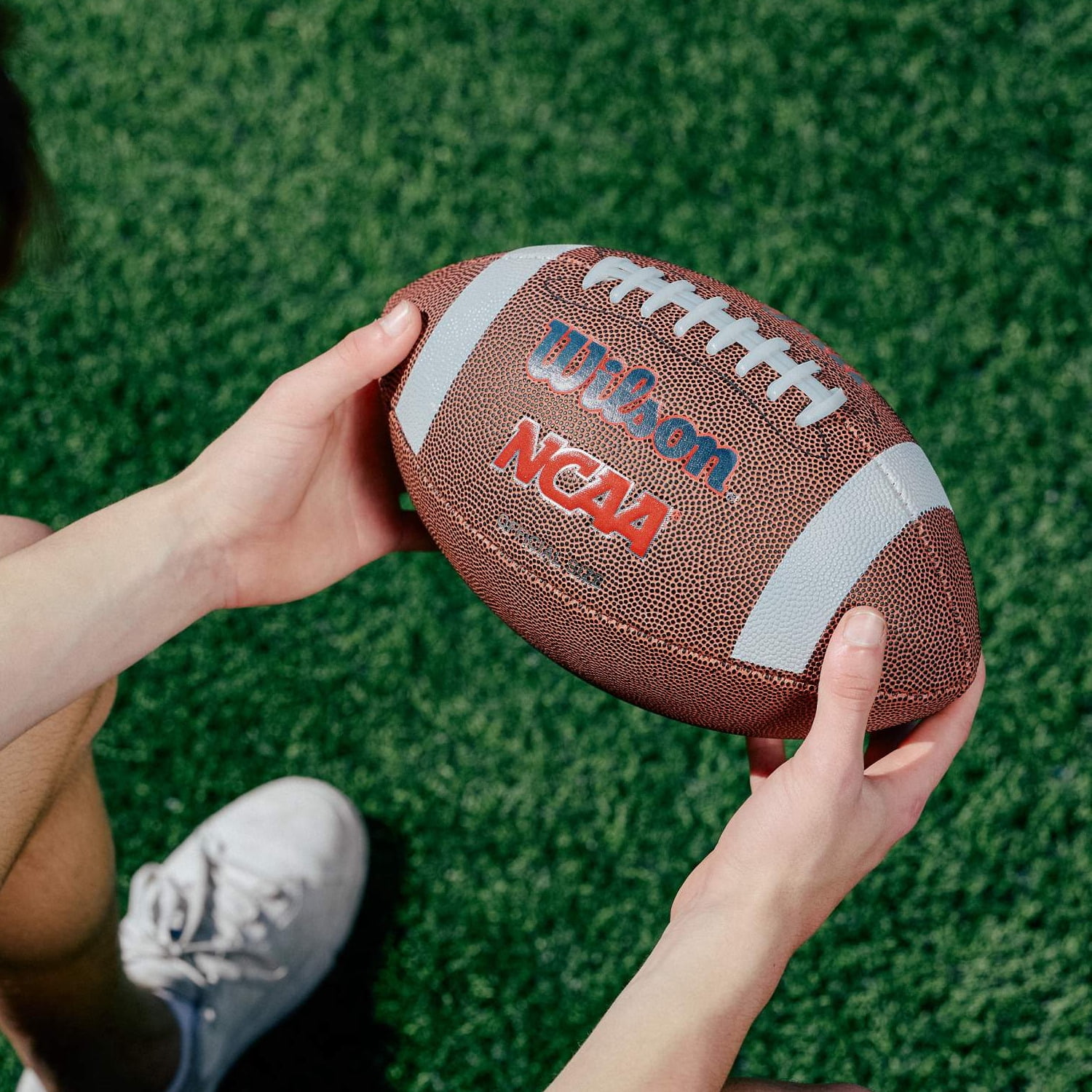 Wilson NCAA Red Zone Composite Football - Brown, Peewee Size (Ages 6-9)