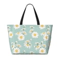 thumbnail image 2 of Kdxio Floral Daisy for Beach Bag for Women Large Beach Tote Bag Waterproof Sandproof Swim Bag with Zipper Pockets Beach Vacation Travel, 2 of 7