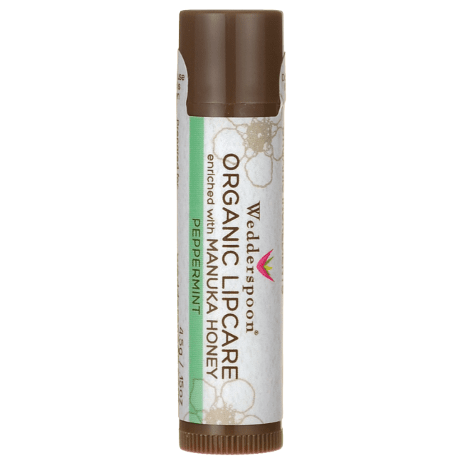 Wedderspoon Organic Lipcare with Manuka Honey, Peppermint, 0.15 Oz