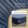 thumbnail image 4 of Simple&Opulence 100% Linen Sheet Set Solid Color-4 Pcs Washed French Linen Bed Sheets(1 Flat Sheet,1 Fitted Sheet,2 Pillowcases)-Breathable Bedding Set (Queen,Blue), 4 of 9