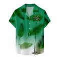 thumbnail image 1 of Camisas Negras Para Hombre Moda para hombre Casual Beach Seaside 3D Impresión digital Hebilla Solapa Camisa de manga corta Top (Green, XL), 1 of 7