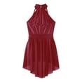 thumbnail image 6 of TSSOE Kids Girls Ballet Lyrical Dance Dress Lace Sleeveless Latin Jazz Contemporary Dancewear Burgundy 10, 6 of 7
