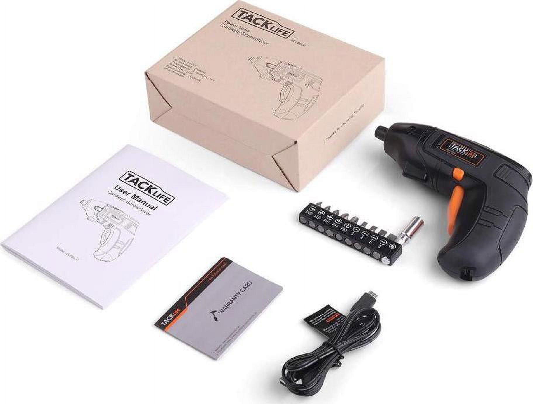 TACKLIFE SDP60DC - 4V Max Cordless Screwdriver Rechargeable Black and Orange