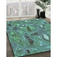 thumbnail image 3 of Ahgly Company Machine Washable Indoor Rectangle Transitional Deep-Sea Green Area Rugs, 5' x 7', 3 of 7