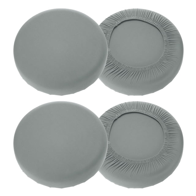 Uxcell 4 Paquete Fundas de Taburete Redondas 16-20" Lavables a Prueba de Polvo con Elástico Gris Plateado Fluorescente