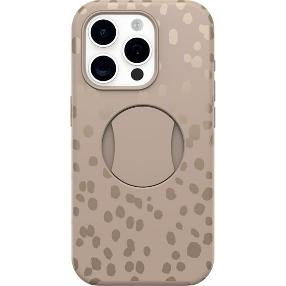 Restored OtterBox OtterGrip SYMMETRY SERIES Case for iPhone 15 Pro - On The Spot (Brown) (Refurbished)