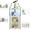 thumbnail image 2 of Aoile Corner Bar Cabinet with LED Light, 5-Tiers Liquor Cabinet Bar with Adjustable Shelf & Glass Holder for Home, Gold, 2 of 7