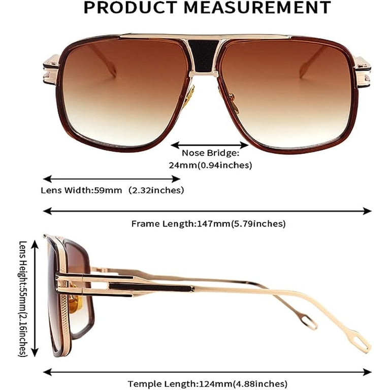 Street Knitted Oversize Classic Brown Aviator Sunglasses  display picture 3