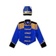 thumbnail image 3 of YUUMIN Kids Girls Drummer Conductor Outfit Marching Band Uniform Long Sleeve Tassel Jacket with Hat Royal Blue 10, 3 of 7