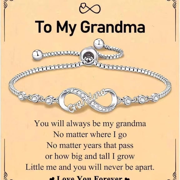 NICKSUN Grandma Gifts, To My Grandma Bracelet for Mother's Day, Presents for Grandma, Infinity Love Heart Bracelets for Women