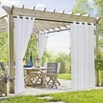 thumbnail image 1 of Linen Sheer Outdoor Curtains Length Panels Set Lightweight Groet Top Burlap Linen Panels for Patio Pergola Porch L with Tieback Ropes, 1 of 8