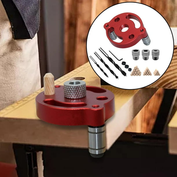 Vertical Self Centering Dowel Jig Wood Hole Drill Bit Set with