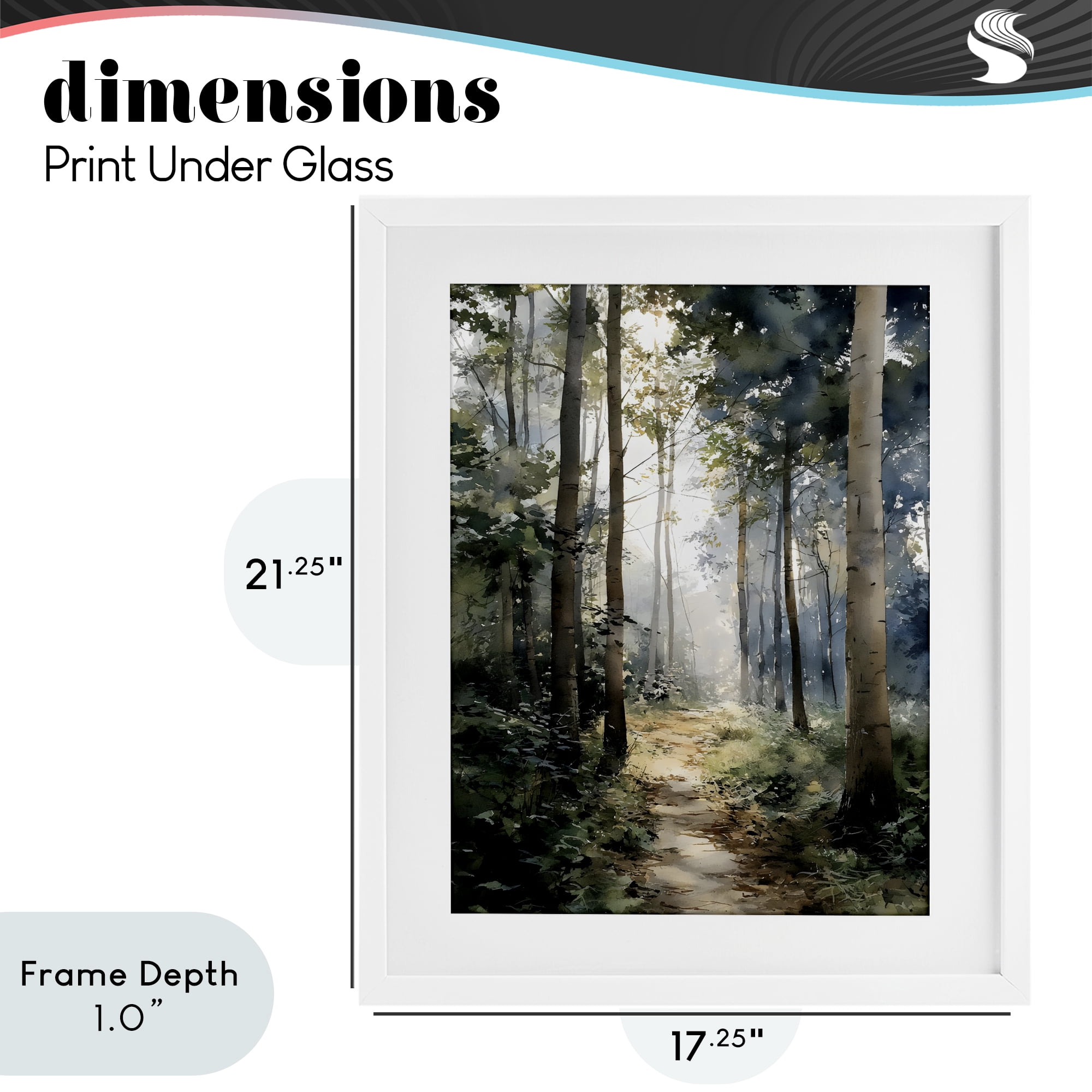 Stupell Industries Forest Path in Morning White Framed Print Under Glass, design by Franklyn Gregory