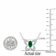 thumbnail image 3 of Dazzlingrock Collection 8X4mmMarquise Lab Created Emerald & Round Natural White Diamond Butterfly Pendant with 18 Inch Gold Chain for Women in 14K White Gold, 3 of 4