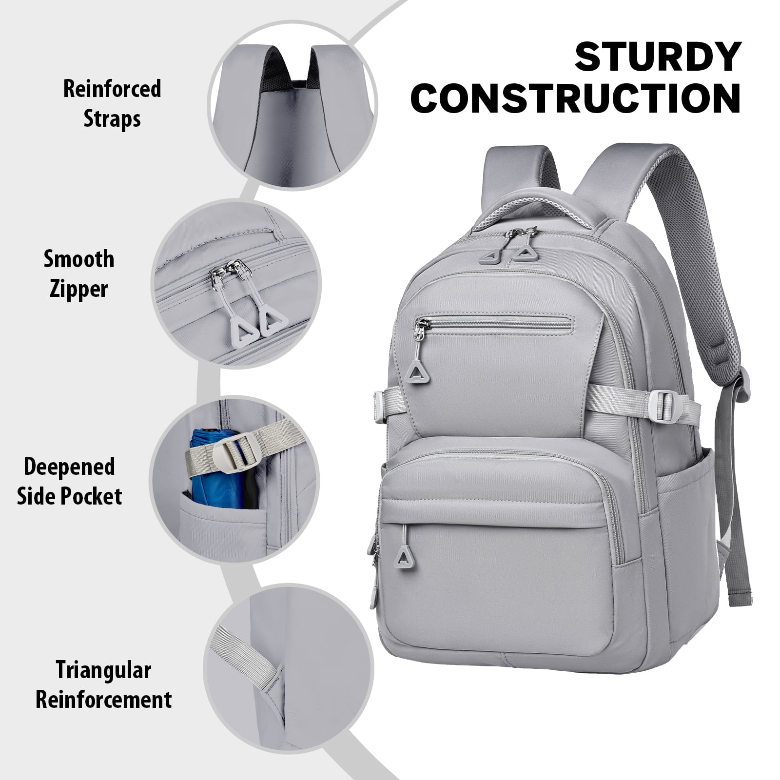 Gynky School Backpack, Large Capacity Bookbag Cute Girlish Water-Resistant Laptop Backpacks for Teen Adults Tween, Fashion Aesthetic Lightweight Travel Daypack for Women Middle School College