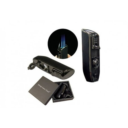 - Olympus Triple Flame Torch Lighter w/ Bullet Cutter - Gun Metal Gray & Black Stone