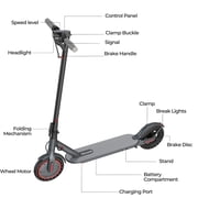 Electric Scooter Adults 350W Motor 19 MPH Top Speed 21Miles Range 8.5” Tires Foldable Lightweight E-Scooter with Dual Braking System App Control