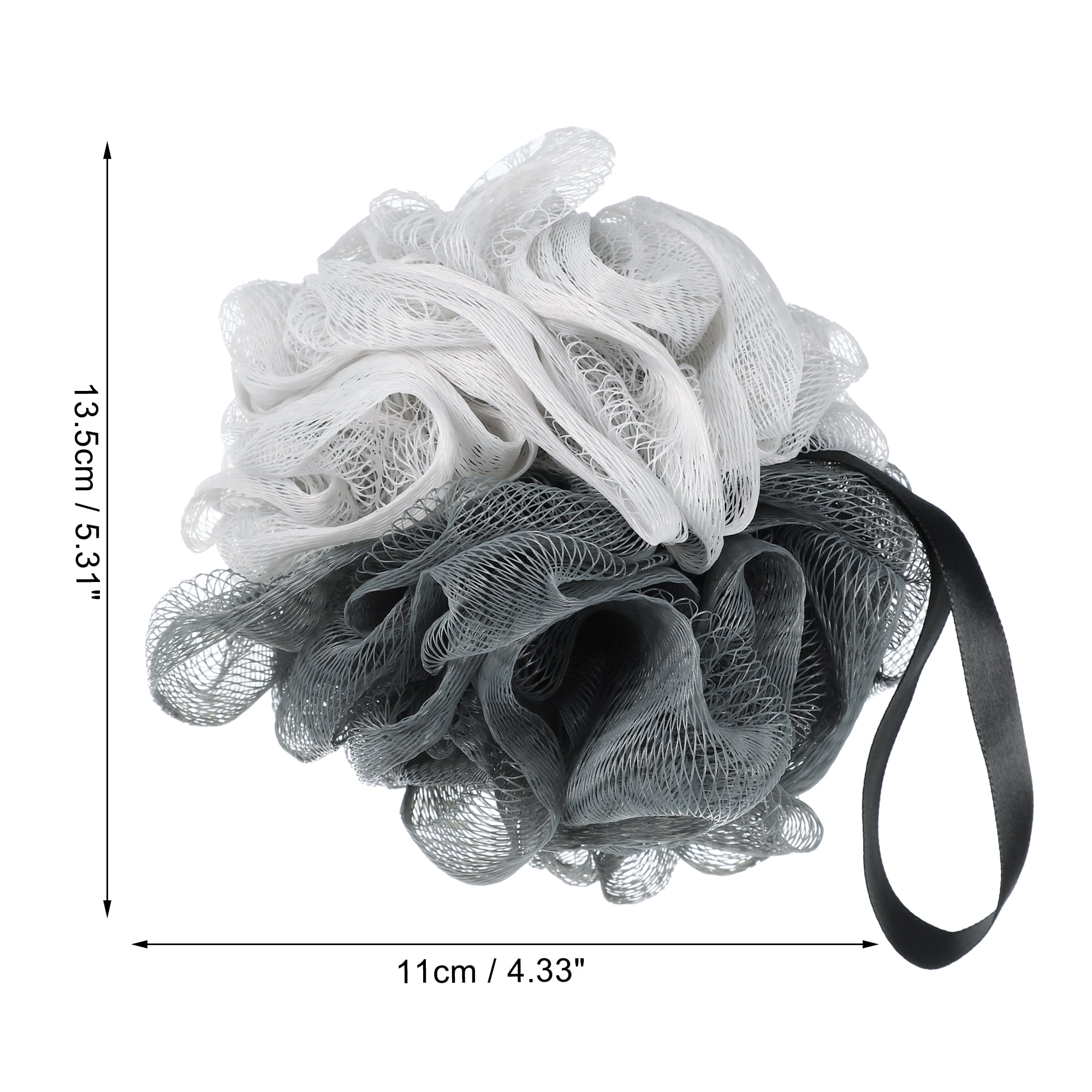 Unique Bargains Bath Shower Loofah Sponge Body Puffs 5.31"x4.33" 1 Pc Gray, Deep Gray