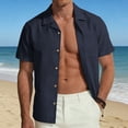 thumbnail image 6 of Maean Mens Big and Tall Shirts Short Sleeve Button down Shirt Summer Beach Tshirts with Pockets, 6 of 7