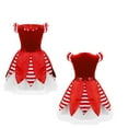 thumbnail image 5 of Yruioon Girls Kids Christmas Santa Dance Tutu Dress Ruffles Velvet Princess Gown for Party Red 4, 5 of 5