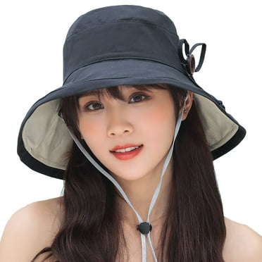 Coofit Chapeau de Seau pour Femmes Protection UV Chapeau de Plage Pliable Chapeau d'Été Chapeau à Large Bord