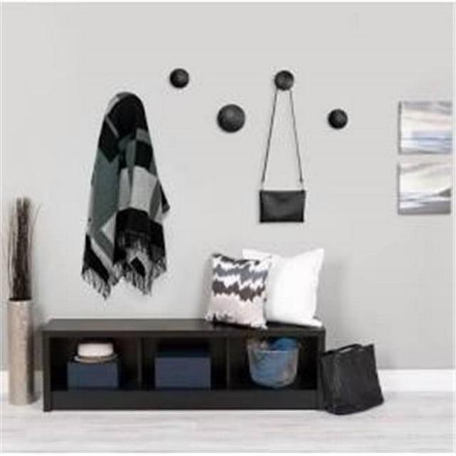 Mod Made MM-CH-029-Black Wall Button Coat Rack Black