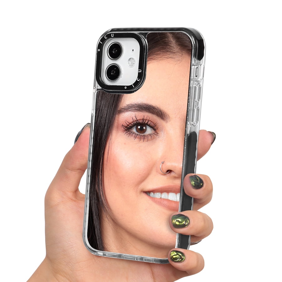 ICU Designs, iPhone 12/12 Pro Mirror Cell Phone Case, Black