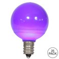 thumbnail image 2 of Vickerman G40 Purple Ceramic LED Nickel Base Bulb E12, 120V,  .6 Watts,  Dimmable, 25 Bulbs per Pack, 2 of 2