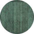 thumbnail image 1 of Ahgly Company Machine Washable Indoor Round Abstract Turquoise Blue Modern Area Rugs, 3' Round, 1 of 4