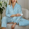 thumbnail image 6 of Fotbe Snowflake Snowing Pattern Long Sleeve Pajama Set for Women,Sleepwear Set,2-piece Loungewear Set,Soft PJs Comfy Nightwear with Pockets -Small, 6 of 7