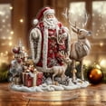 thumbnail image 6 of Todaioua Deer Sleigh Statue - Reindeer Santa Collectible Miniature 2D Acrylic Christmas Decorations Desktop Ornament, 6 of 6