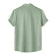 thumbnail image 4 of YLSDY Men's Stylish Stretch Wrinkle Free Short Sleeve Button Down Shirt Summer Casual Beach Vacation Button up Shirts Green L, 4 of 9