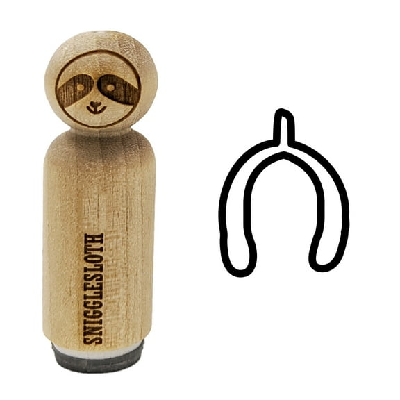 Wishbone Outline Thanksgiving Rubber Stamp for Scrapbooking Crafting Stamping - Mini 1/2 Inch