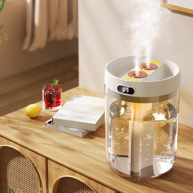TIMIFIS Stainless Steel Measuring Spoon Usb Humidifier with and Humidity Display Quiet Cool Mist Humidifier for Bedroom and Office Plants Easy to Clean Coffee Scoop