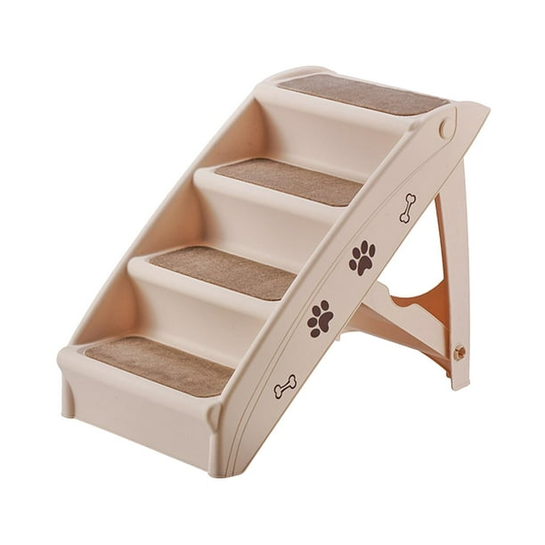 Runquan Foldable Dog Stairs Steps Ladder Platform Pet Non Slip Kitten Puppy Climbing Cat Gray Gray 62cmx40cmx49.5cm