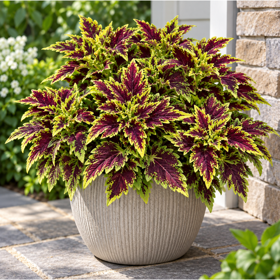 Set 4 Robyn Coleus Plants Live for Planting, 4-8 Inch Tall without Pot, Colorful Foliage Plant for Garden