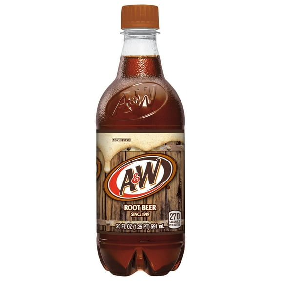 A&W Soda, No Caffeine, Root Beer - 20 oz