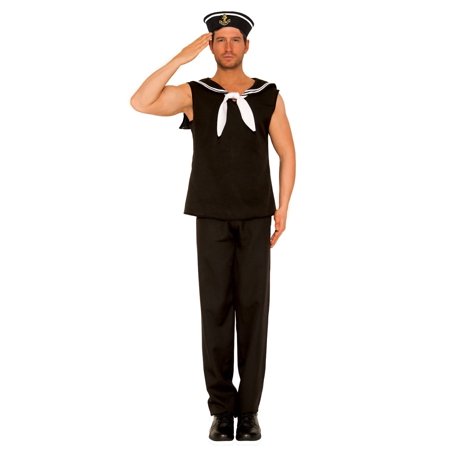 Adult Men s Sailor Black White Costume