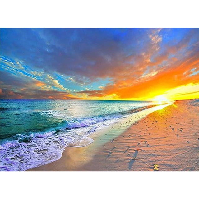 Kit de pintura por números, lienzo de playa tranquila DIY, cuadro de arte al óleo, decoración de pared para el hogar Hugtrwg Para estrenar