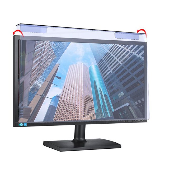 Hanging Blue Light Blocking Screen Protector High-transmittance Anti-UV Eye Protection Film for 17.3-19.5'' Desktop Monitor